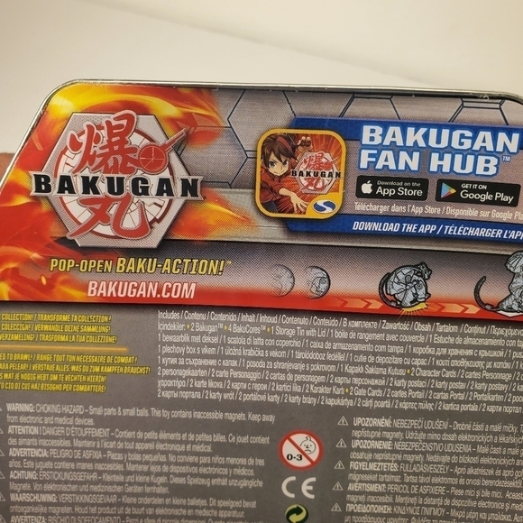 New in Box Bakugan Baku-Tin with 2 Mystery Bakugan -4 BakuCores-Cards - Picture 6 of 7